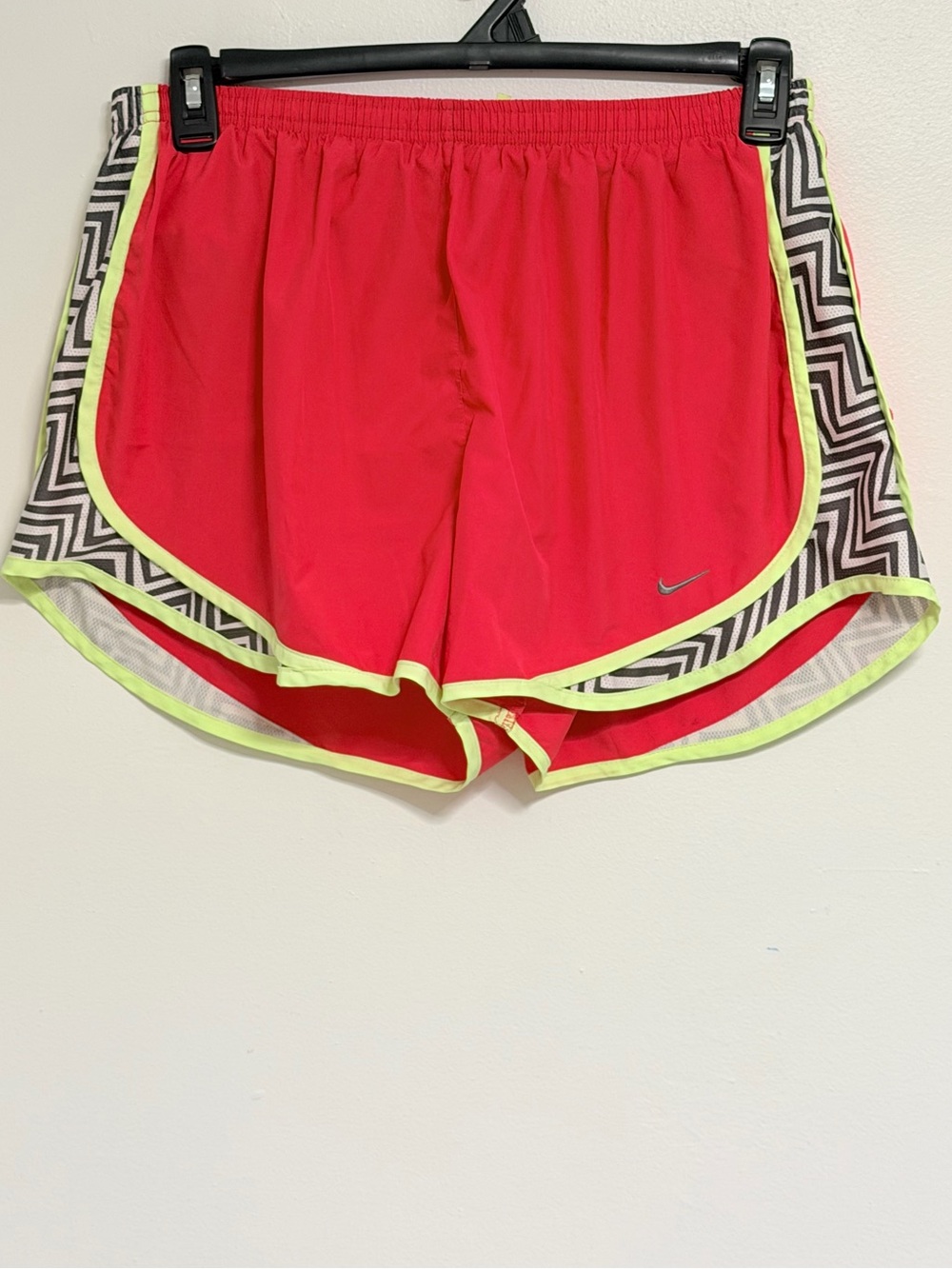 Nike Women’s Red Running Shorts with Neon Trim XL
